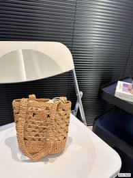 Brand bag Tote Bag Designer bag Straw bag beach bag Fashion Mesh Hollow Woven for Summer Black apricot summer woven bag