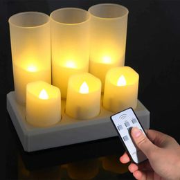 Scented Candle USB charging LED candle timer remote control birthday tea lamp wedding home decoration candle with battery prayer candle WX