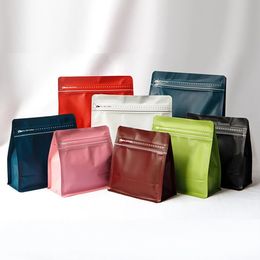 25Pcs Resealable Thicken Side Gusset Aluminium Foil Zip Lock Zipper Bags Heat Sealing Coffee Beans Tea Packaging Pouches 240509