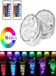 10 Led Diving Knob Lights Aquarium Colorful Underwater Waterproof Lights Highlight Remote Control 7 Colors Water Tank Lights5943113