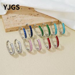 Hoop Earrings YJGS High Grade Zircon Set Elegance Personality Super Sparkling Single Item For Women