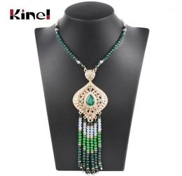 Kinel Luxury Ethnic Long Pendant Necklace For Women Fashion Gold Boho Handmade Beading Vintage Wedding Jewellery 2020 New11499811