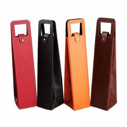 Packaging Bags Wholesale Portable Leather Wine Bag Gift Wrap Luxury Single Wines Bottle Fashion Holiday Gifts Supplies 4 Drop Delive Dhlp0