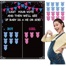 Party Decoration Gender Reveal Board Baby Shower Secret Game Poster Decorations Voting Stickers Games Kit I