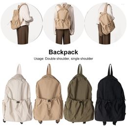 Backpack Nylon Drawstring Backpacks Fashion Women Student Schoolbag Travel University Versatile Knapsack Men Camping Rucksacks