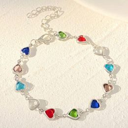 Link Bracelets Trendy Heart Butterfly Copper Zirconia For Women Girls Lover Romantic Crystal Metal Jewellery Party Daily Birthday