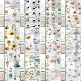 Window Stickers Nuelife Pastoral Garden Patterns Various Frosted Glass Opaque Toilet Film Anti-glare Bathroom Paper