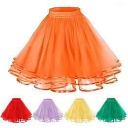 Skirts Mesh Skirt Elegant Three-layered Tulle For Cosplay Weddings Parties Knee-length Princess With Elastic Waistband