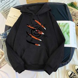 Men's Hoodies Sweatshirts Large Hoodies with Kurama Print for Men and Women Pullover Anime Elegant Jackets Coats for Kids Clothes for Boys and Girls Y240510