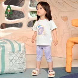 Byxor amila 2024 sommar nya baby leggings flickor byxor fulla av tryck polka dot mode all-match childrens kläder bottomsl2405