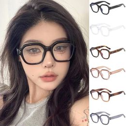 Sunglasses Retro Square Frame Eyeglass Women Leopard Computer Reading Glasses Clear Blue Light Blocking Eyewears Vintage Decorative Goggles