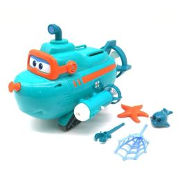 Manga New Season Super Wings Willy's Submarine Boat with Sound Music Light Deformation Action Figure Set Simulation Model Gift Toys247r