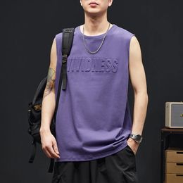 Tank Tops Men Japan Style Letter Desgin Sports Wear Sleeveless T Shirts Summer Clothing Mens 240515