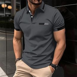Summer fashion Polo shirt casual lapel button golf dress gradient printed shortsleeved Tshirt big mens 240510