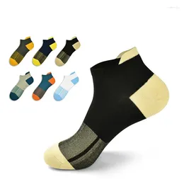 Men's Socks 6Pairs Ankle Cotton Breathable Antibacterial Absorbent Geometric Clashing Outdoor Running Sports