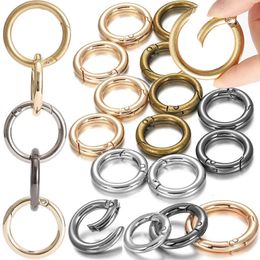 10pcslot Circular Bag Buckle Metal Clasps Buckles Spring O Round Carabiner Snap Hook Keyring DIY Jewellery Accessories y240429