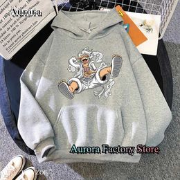 Men's Hoodies Sweatshirts Spring Autumn Men Fashion Hoodie MONKEY D LUFFY Clothing Casual Hooded Solid Color Strtwear Male Cartoon One Piece Pullover T240515
