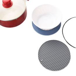 Round Heat Resistant Silicone Mat Drink Cup Coasters Insulation Non Slip Pot Holder Thicken Table Placemat Kitchen Accessories