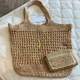 Fashion Designer Beach Bags RAFFIA Casual Tote Womens Luxury Woven Hollow Bag New Summer Vacation Items Ladies Handbags Totes Straw