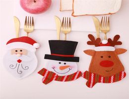 New Cheapest Christmas Tableware Set Christmas Cartoon Cutlery Set Santa Claus Knife Fork Holder Party Supplies Desktop Decoration9057641