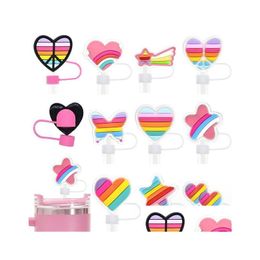 Drinking Straws Colorfs Dust Plug Sts Toppers Er Cap Diy Reusable Party St Decoration 10Mm Wholesale Drop Delivery Dhoiy