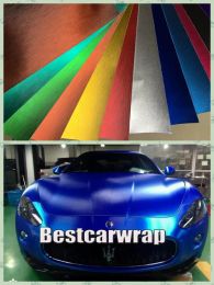 Stickers Various Colours Brushed Matt Chrome Vinyl For Car Wrapping with Air Release Film Boat / Vehicle Wraps covers foil Size 1.52x20m/Rol