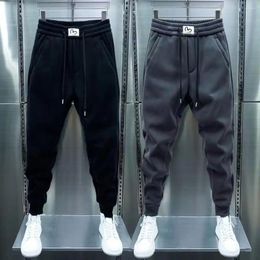 Men's Pants Men Trousers Warm Cosy Winter Sweatpants With Drawstring Waist Pockets For Casual Fitness Sports Activities