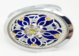 2015 Silver Flower Pattern Cute Compact Mirrors Cosmetic Magnifying Mirrors Make Up Set 10pcslot3887747