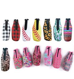 Bottle Cover Neoprene Sleeve Insulation Cooler Diving Beer Zipper Bottle Cover Insulated Beverage Bottle Bag Case Antislip Bottom8747393