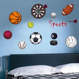 Wall Stickers 3d A Lot Of Balls Broken Sticker Football Basketball Home Decals Window Boys Room Living Sports Decor Mural