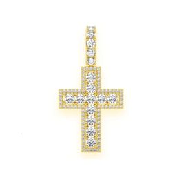 2024 Neuankömmlinge Bester Verkauf einzigartiger Design Mode Schmuck 1.4 TCW und 40 Gramm Custom Border Cross Moissanite Diamond Anhänger