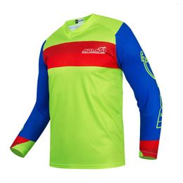 Racing Jackets Men's Moto Jersey Downhill Mountain Bike Clothing MTB Bicycle T-shirt DH Cycling Shirts Offroad Motocross Wear Green Blue