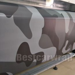 Stickers Large Black Gray Camo Vinyl Truck / Car Wrap With air bubble Free Waterproof Tumbler wrap cover sticker skins size 1.52x30m