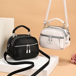 Hand-held Small Round Bag, Western Style Women's Bag, High-end Cross-border Multi-compartment Niche Design, One-shoulder Cross-body Mini Bag