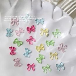 Nail Art Decorations 50pcs Stylish And Versatile Ice-Clear Jelly Colour Butterfly Bows Jewellery Set With