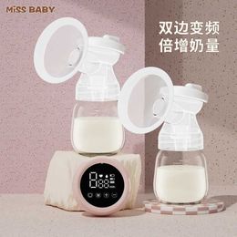 Breastpumps 2PCS Automatic Electric Breast Pump USB Charging Portable Silent Strong suction No Bpa Q240514