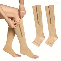 Women Socks 1 Pair Compression Suitable For Adult Sports Open Toe Style Calf All Day Wear Running