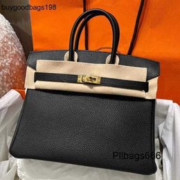 Tote Bag Designers Handbags Bags Handmade Togo Leather Bk Black Banquet Gold Button Womens Lychee Pattern Handbag 25 Large Capacity