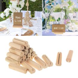 Frames 20pcs Rustic Wood Place Card Holders Wooden Holder Stand Po Clip For Wedding Party Table Number Name Sign