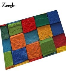 Zeegle Rainbow Pattern Floor Mat Rubber Mats Bathroom Doormats Antislip Carpet For Living Room Bedroom Rug Kitchen Mats4512221