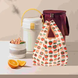 Dinnerware Folding Lunch Box Bag Shopping Pouch Picnic Insulation Foldable Tote Insulated Portable Women Wear-resist