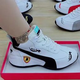 Casual Shoes 2024 Ladies Spring Retro Colour Blocking Designer Thick Sole Non-Slip Sneakers PU Leather Daily Shopping Women's