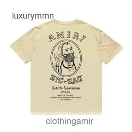 Smoking Shirt Designer Man Mens Tshirts Amiiriis Old t Us Print Casual Hip Hop High Street Round Neck Short Sleeve T-shirt COST A8MX