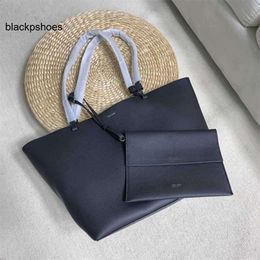 The Row TR Genuine Leather Original Best-quality Pure * Litchi Pattern Fashion Tote Bag Tongzi Mother Bag Handheld Shoulder Bag 240104