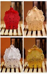 Laser Cut Hollow Lace Flower White Gold Red Candy Box Wedding Party Sweets Candy Gift Favour Favours Boxes9298792