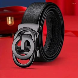 Belts Genuine Leather Belt Metal Alloy Automatic Buckle Design Waist For Men Strap Male