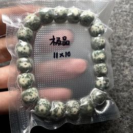 Strand Fine Polished Natural Xingyue Bodhi Bracelet Stone Ling Jade Green Leather R January Barrel Beads 108 Buddha