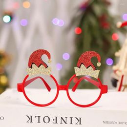 Party Decoration Christmas Gift Red Round Glasses 2024 15cm 8.5cm Children's DIY Decorative Square Frame