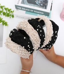 Lace Knot Hair Band Headbands Hair Jewellery Korean Style Head Buckle Boutique Hair Studs Pearl Head Hoop8102995