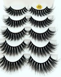 2020 NEW 5 pairs 100 Real Mink Eyelashes 3D Natural False Eyelashes Mink Lashes Soft Eyelash Extension Makeup Kit Cilios 3d1152711331